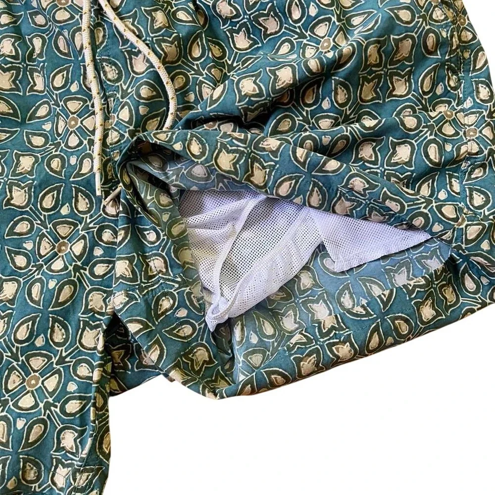 J.Crew Swim Trunks Mens XL Teal Mesh Lined Beachwear Vacation Pool Summer Resort